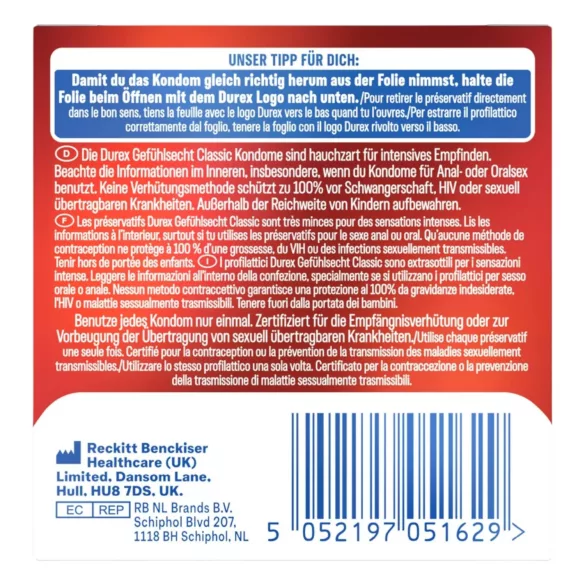 Durex Feel Thin - Презервативи за природан осећај (3 ком)