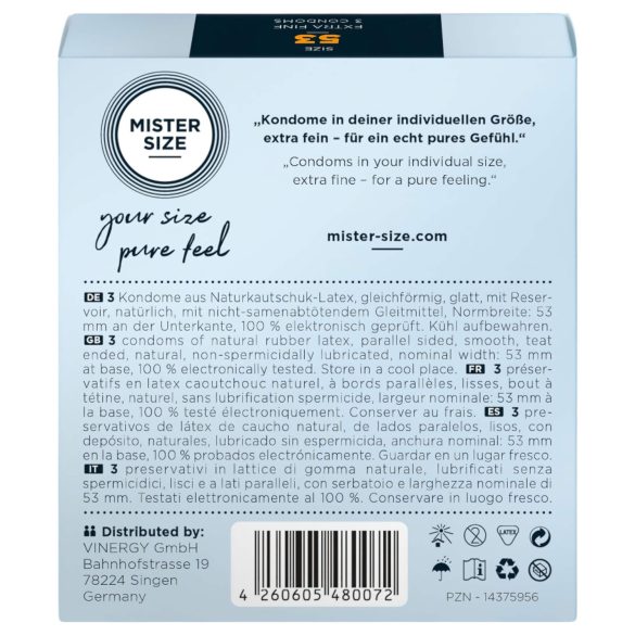 Mister Size tanki kondomi - 53mm (3 komada)