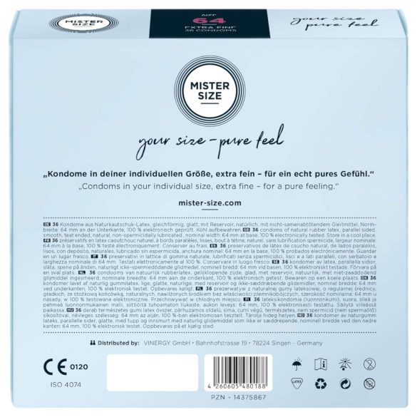Mister Size tanki kondomi - 64mm (36 komada)
