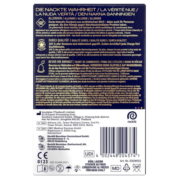 Durex Intensity - tanki, bezlateksni kondom (20 kom)