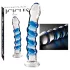 Icicles No. 5 - spiralno stakleni dildo (prozirno-plavi)