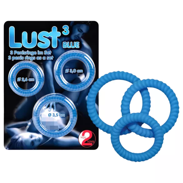 You2Toys - Trio prstenova za penis Lust - plavo