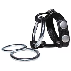   Bad Kitty - кожни прстен за тестисе и пенис (црни)