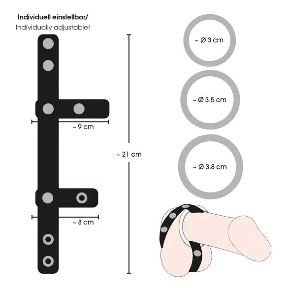 Bad Kitty - кожни прстен за тестисе и пенис (црни)