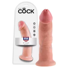   King Cock 9 - realistični dildo sa vakumskim držačem (23cm) - prirodna boja