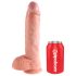 King Cock 10 s velikim testisima dildo (25 cm) - prirodna boja
