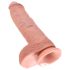 King Cock 10 s velikim testisima dildo (25 cm) - prirodna boja