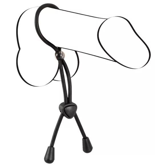 Bad Kitty - silikonski penis prsten (crni)