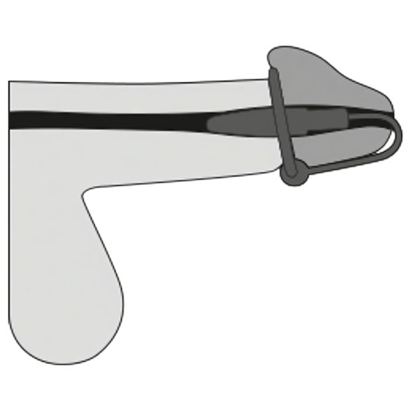 Penisplug - silikonski prsten za glavić sa konusnim dilatatorom (ljubičasto-srebrni)