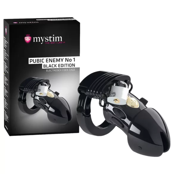 Mystim Crna Edicija PUBIC ENEMY No 1 - elektro kavez za penis