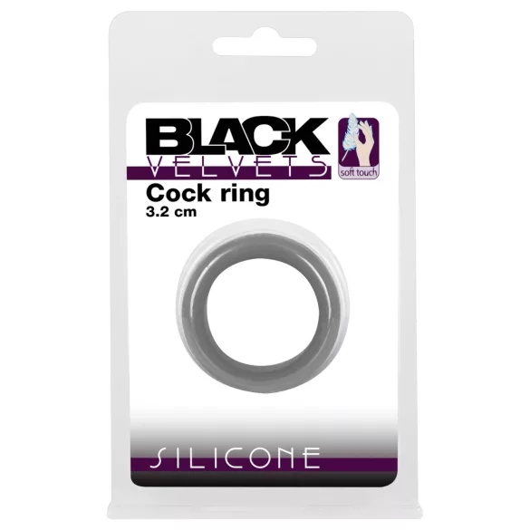Crni Velvet - debeli prsten za penis (3,2cm) - crn