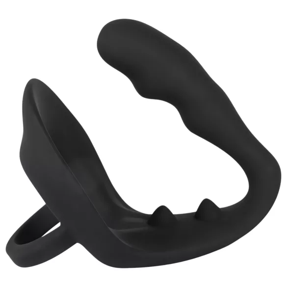 Black Velvet - analni dildo sa prstenovima za penis i testise (crno)