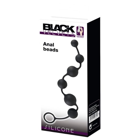 Black Velvet - 6 crnih analnih perli (crna)