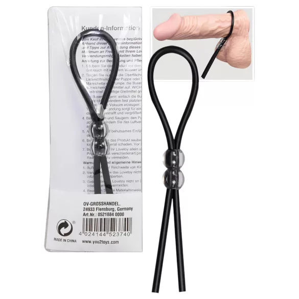 You2Toys - Podesivi prsten sa kuglicama (crni)
