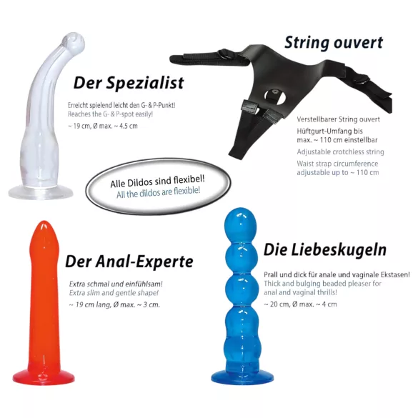 You2Toys - Set dildoa za pričvršćivanje! - raznobojan