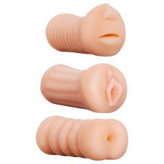   XXX To GO Juicy komplet (3 kom) - veštačka vagina, usta, anus masturbator