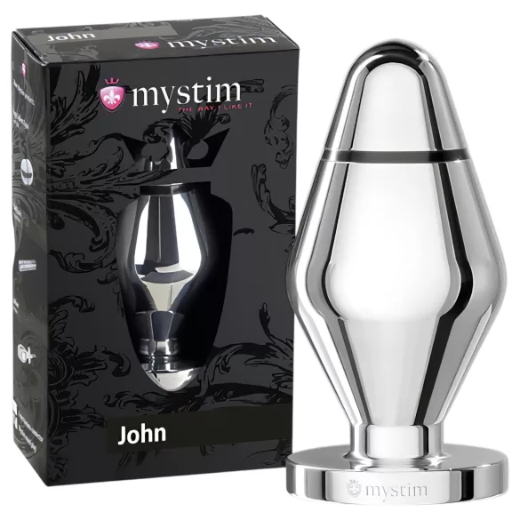 Mystim Little John - elektro analni čep - srebrni (veliki)
