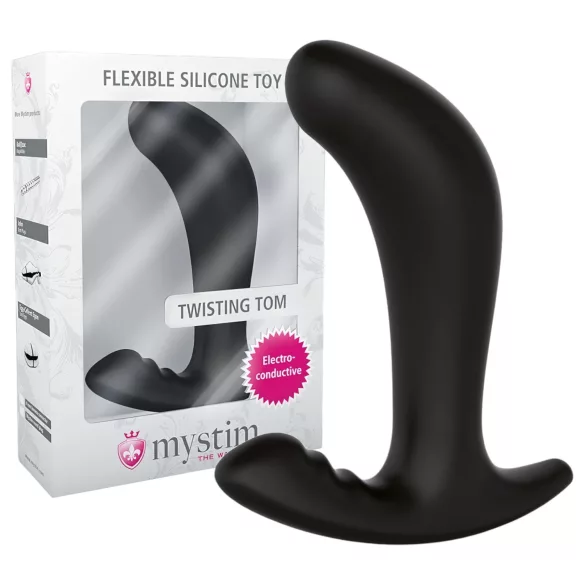 mystim Twisting Tom - elektro analni dildo (crni)