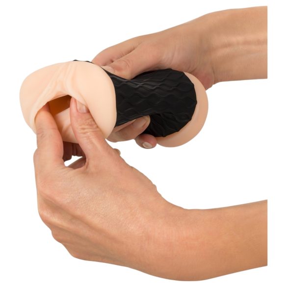 Nature Skin - masturbator za vaginu i anus (prirodno-crna)