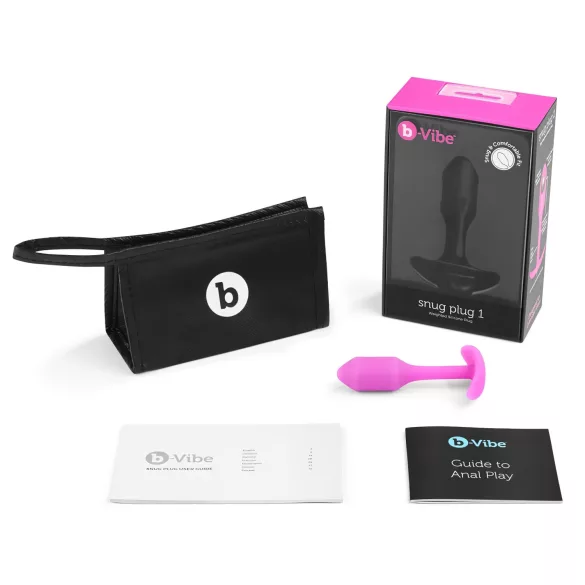 b-Vibe Snug Plug 1 - analni čep sa unutrašnjom težinom (55 g, roze)