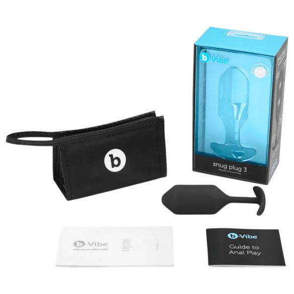 b-vibe Snug Plug 3 - dvostruki analni čep (180g) - crni