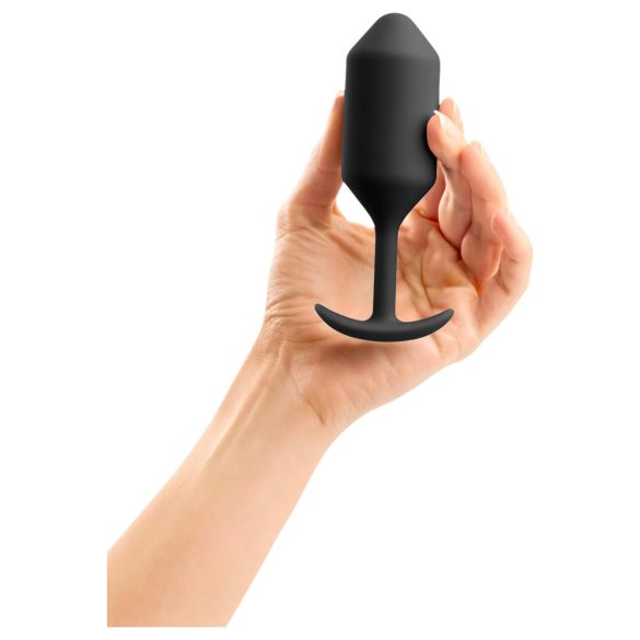 b-vibe Snug Plug 3 - dvostruki analni čep (180g) - crni