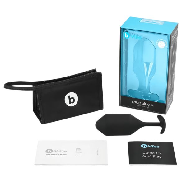b-vibe Snug Plug 4 - dupla kuglice za analnu stimulaciju (257g) - crna