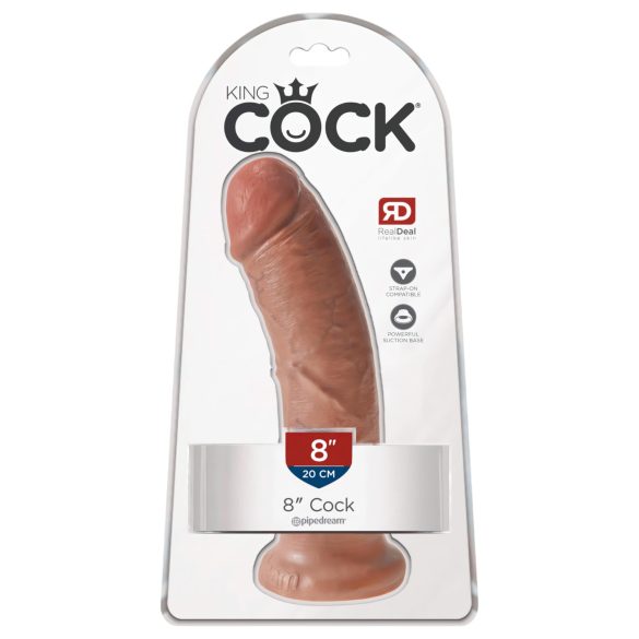 King Cock 8 дилдо (20 cm) - tamna prirodna boja