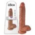 King Cock 25cm Dildo sa Testisima - Tamni