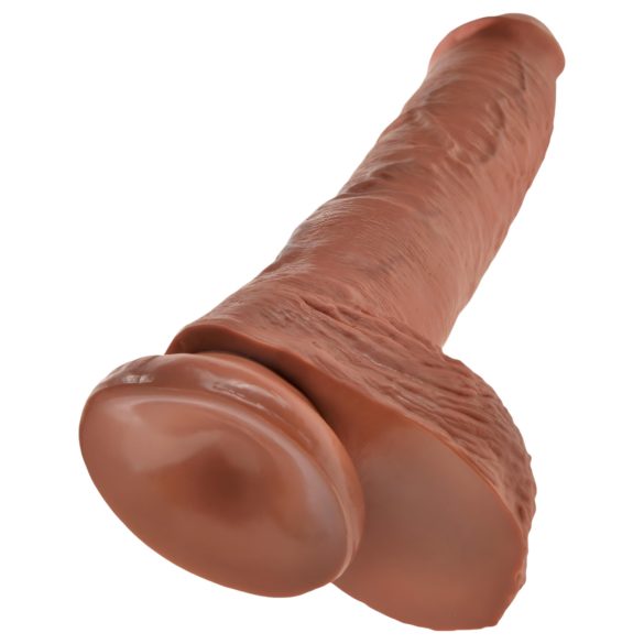 King Cock 25cm Dildo sa Testisima - Tamni