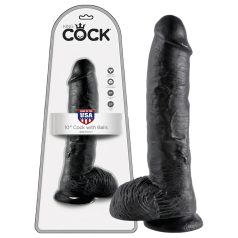 King Cock 10 testis dildo (25 cm) - crni