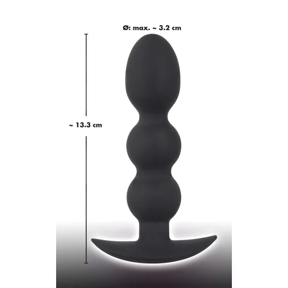 Black Velvet teški - 145g kuglasti analni plug (crni)