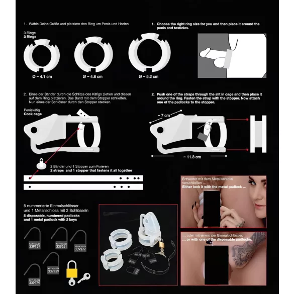 You2Toys - Peniskavez - silikonski kavez za penis (beli)