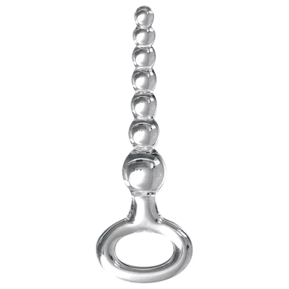 Icicles No. 67 - stakleni dildo sa kuglicama (providan)