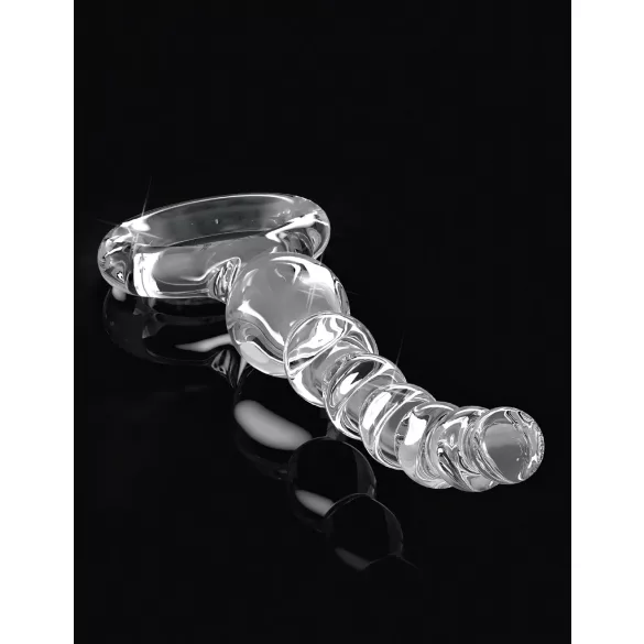 Icicles No. 67 - stakleni dildo sa kuglicama (providan)