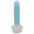 You2Toys Glow in the Dark - vakuum priljubljeni, svetleći dildo (plavi)