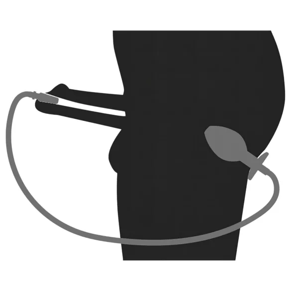 Piss to Ass Plug - šuplji analni plug sa proširivačem mokraćne cevi