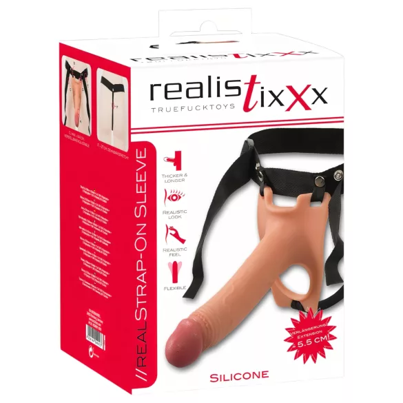 Realistixxx Strap-on - šuplji dildo za pripajanje (prirodna boja)