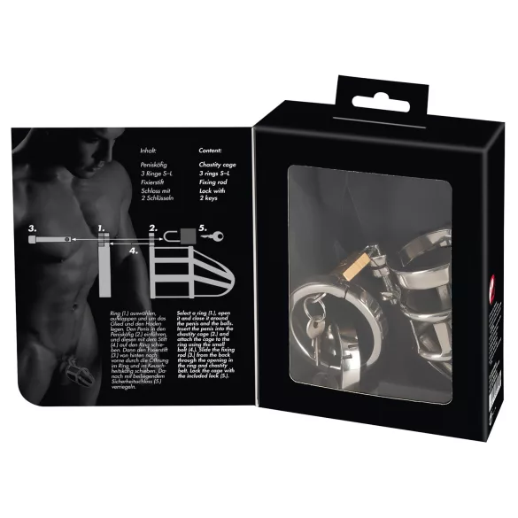 You2Toys - Kavez za čednost - metalna kavez za penis sa lokotom