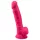 Silexd 7 - dildo sa testisima i vakuum čašom - 17,5 cm (roze)