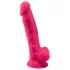 Silexd 7 - dildo sa testisima i vakuum čašom - 17,5 cm (roze)