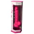 Silexd 7 - dildo sa testisima i vakuum čašom - 17,5 cm (roze)