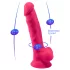 Silexd 7 - dildo sa testisima i vakuum čašom - 17,5 cm (roze)