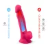 Silexd 7 - dildo sa testisima i vakuum čašom - 17,5 cm (roze)