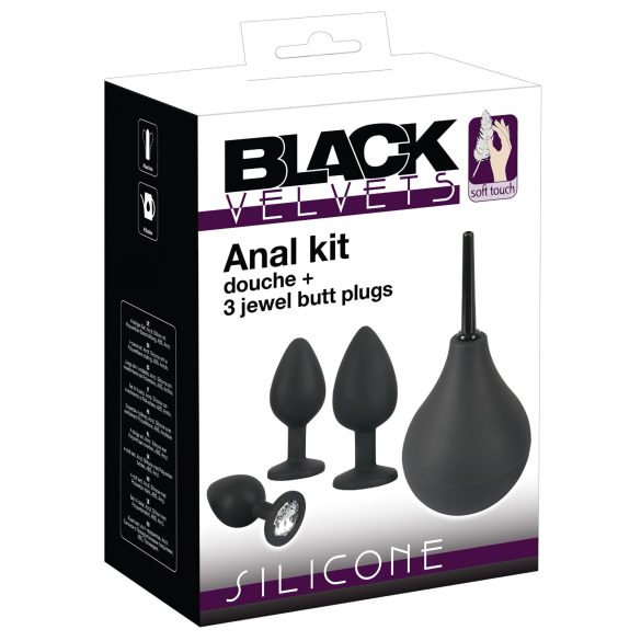 Black Velvet - analni čepić set (4 dela) - crni