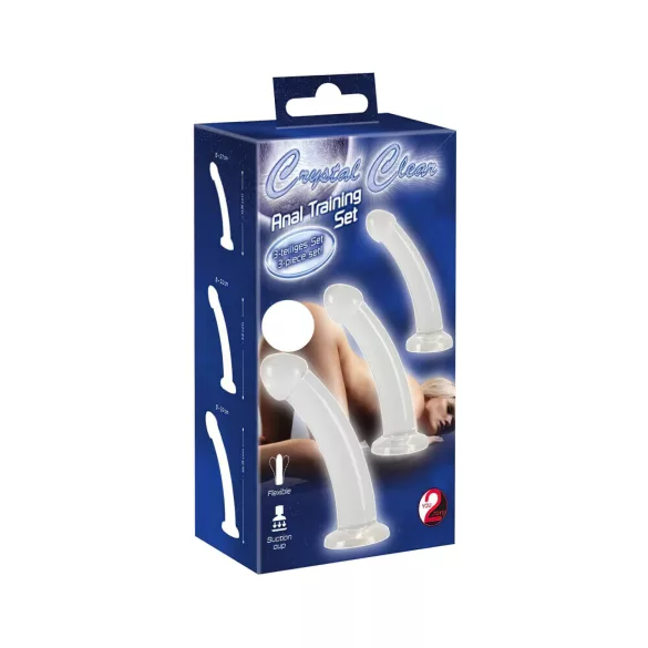 Crystal Clear - set prozirnih analnih dilda - 3 dela