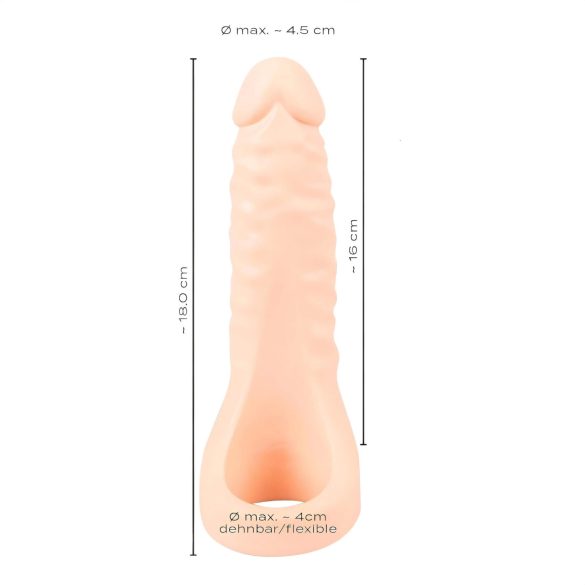 Realistixxx Double F - Realistični dildo sa prstenom za penis (prirodna boja)
