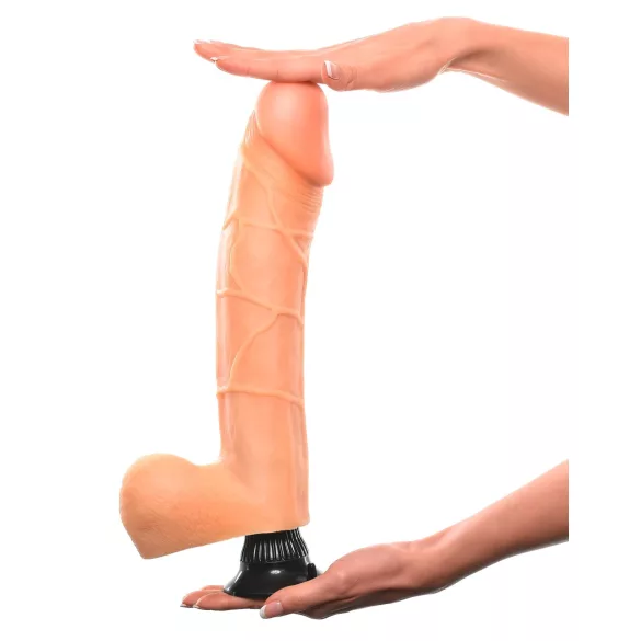 Real Feel Deluxe No.12 - realan vibrator sa testisima (naturalan)