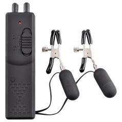 Fetish - Vibrirajuće Štipaljke za Bradavice (crne)