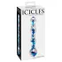 Icicles No. 08 - talas, dvostran, stakleni dildo (prozirno-plavi)